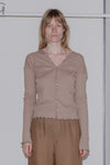 BASERANGE Taffeta cardigan TOTVC-RC-AU23 dehydrated beige